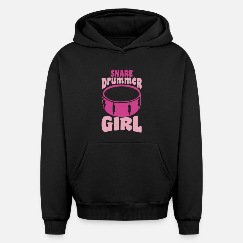 Batteur féminin - Sweat à capuche unisexe oversize épais SPREAD - noir