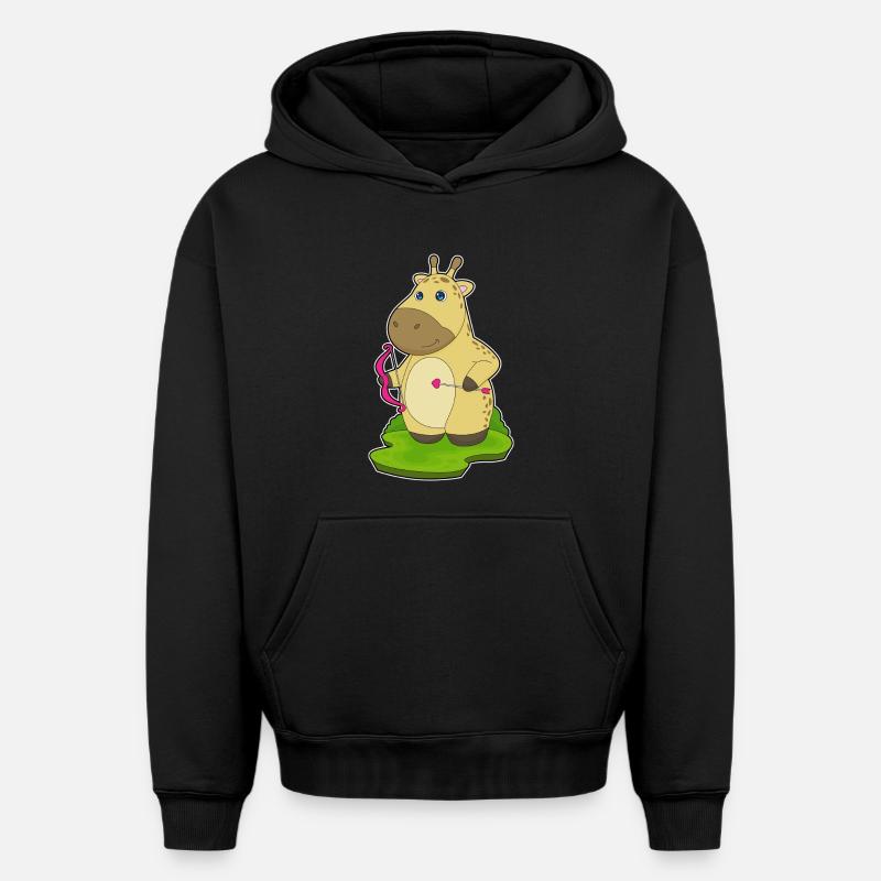 Arc d’archer girafe - Sweat à capuche unisexe oversize épais SPREAD - noir