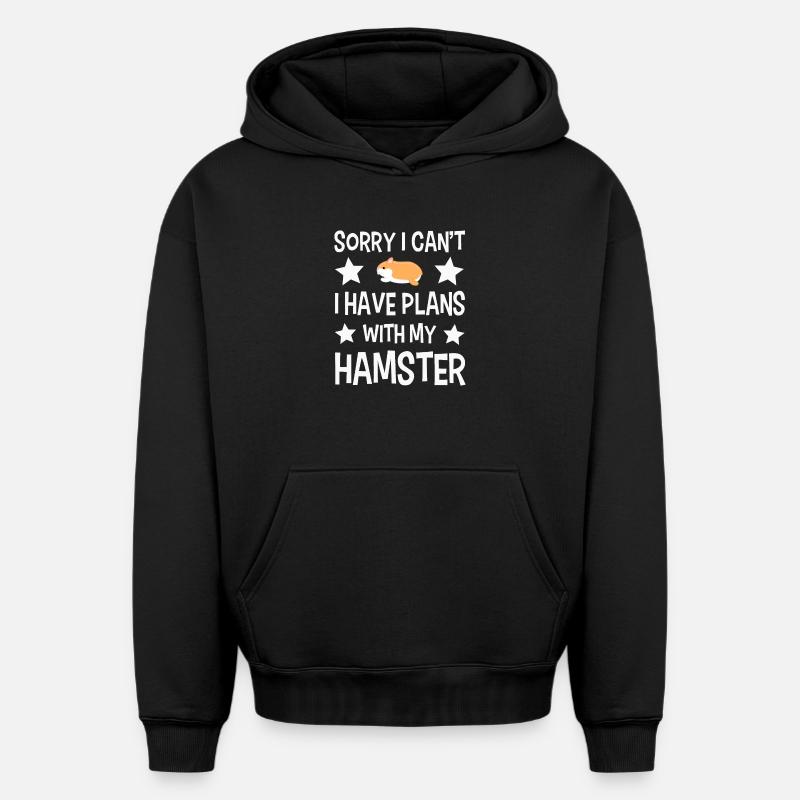 Hamster - Sweat à capuche unisexe oversize épais SPREAD - noir
