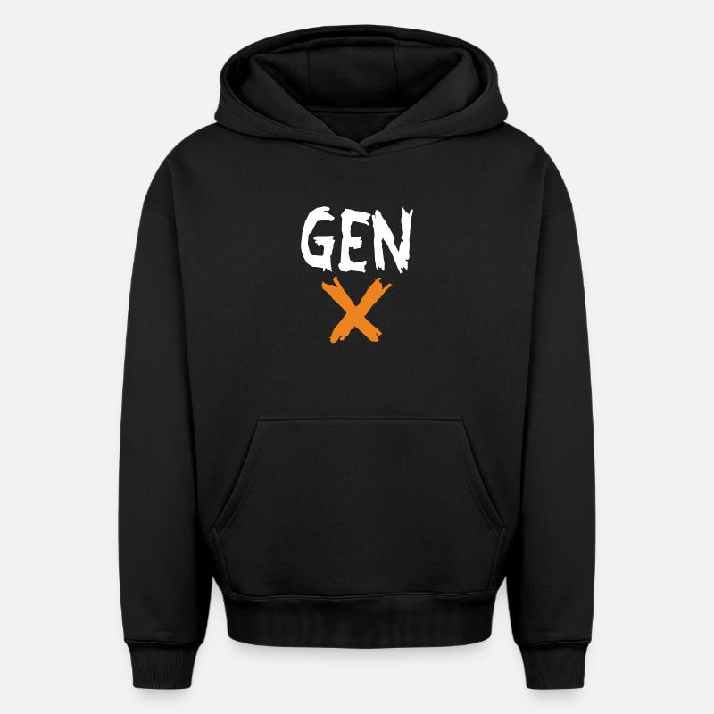 Génération Xclusive - Sweat à capuche unisexe oversize épais SPREAD - noir