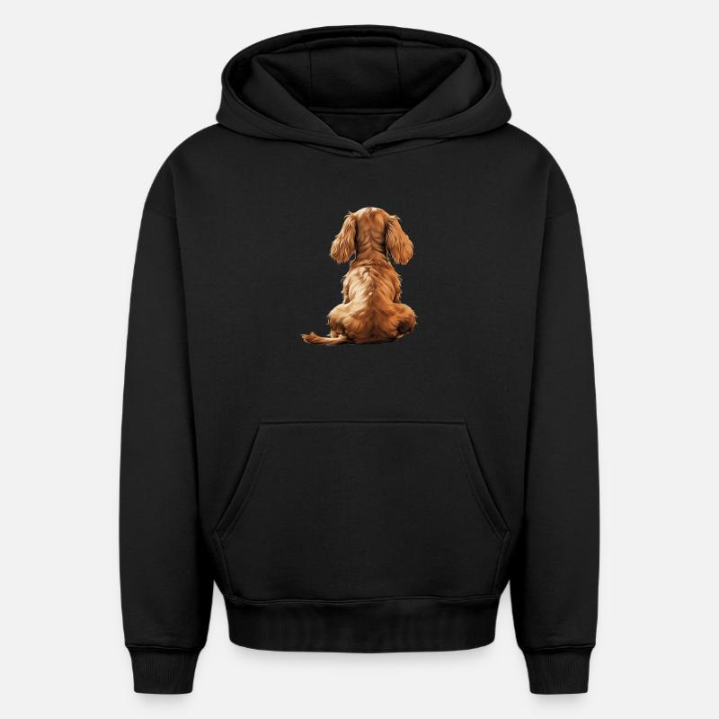 Cocker Épagneul - Sweat à capuche unisexe oversize épais SPREAD - noir