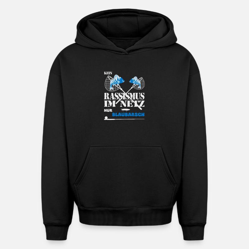 Pas de racisme sur Internet - Sweat à capuche unisexe oversize épais SPREAD - noir