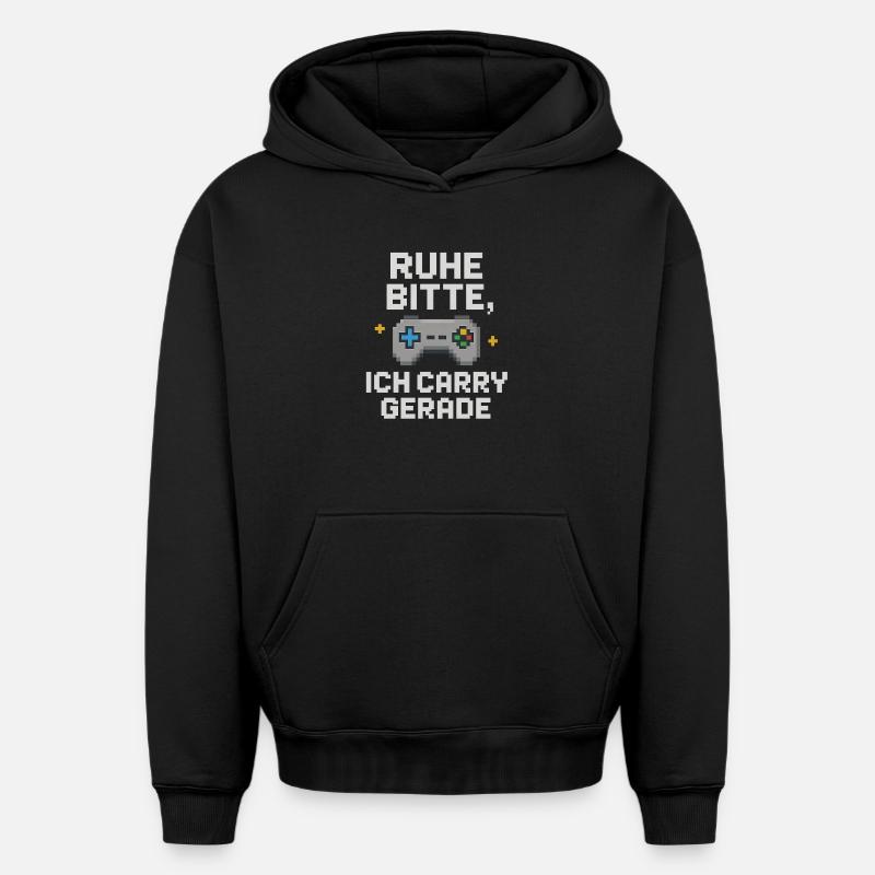 Silence Please Pixel Controller Graphiques - Sweat à capuche unisexe oversize épais SPREAD - noir