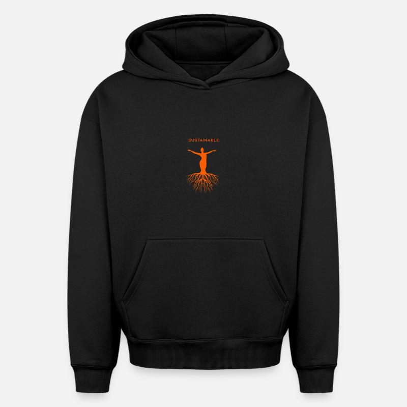 Durabilité durable de la chemise - Sweat à capuche unisexe oversize épais SPREAD - noir