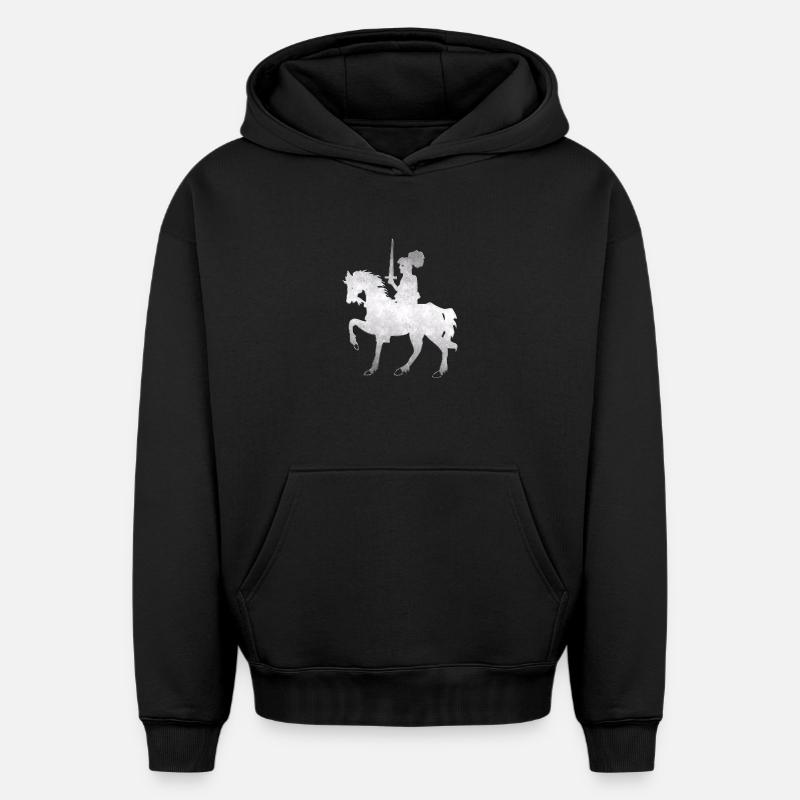 Chevaliers - Sweat à capuche unisexe oversize épais SPREAD - noir