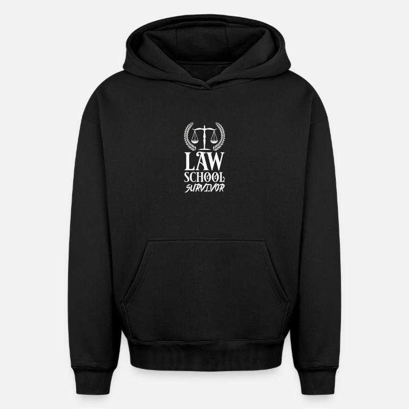 avocat - Sweat à capuche unisexe oversize épais SPREAD - noir