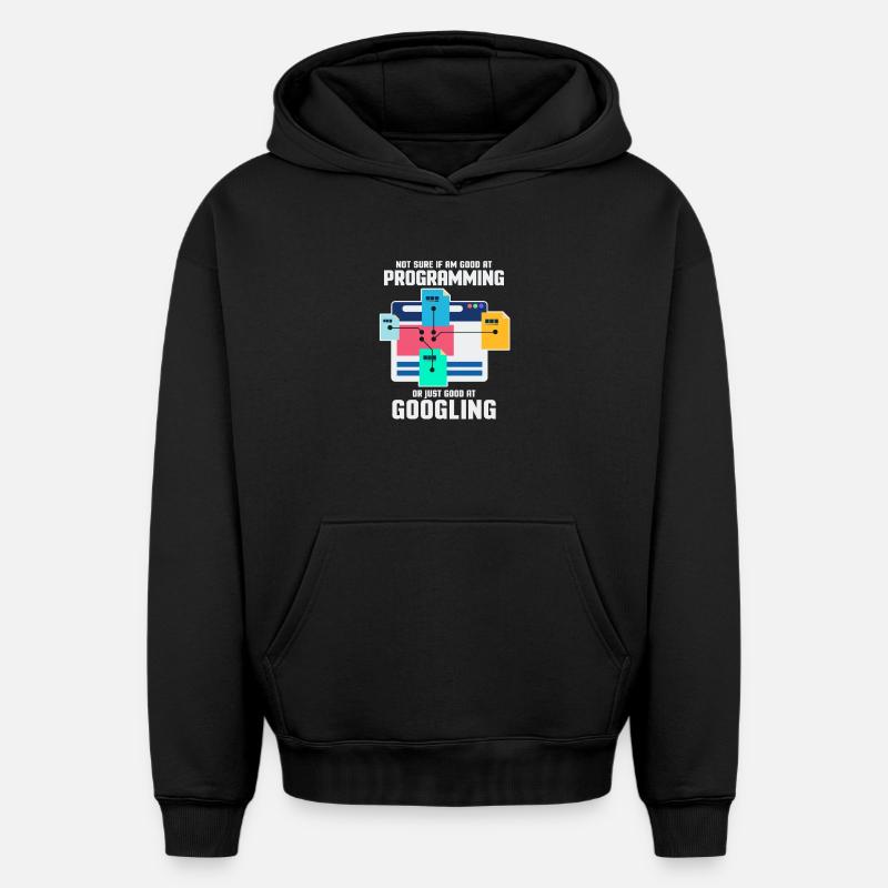 Programmer Programming IT Computer Gift - Oversized Heavyweight Unisex Hoodie - black