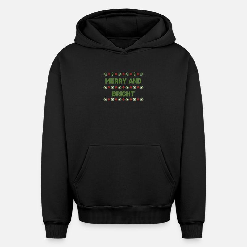 Moche noël noël pull - Sweat à capuche unisexe oversize épais SPREAD - noir