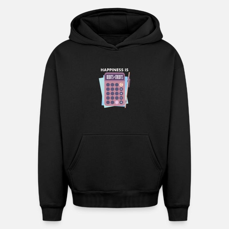 comptable - Sweat à capuche unisexe oversize épais SPREAD - noir