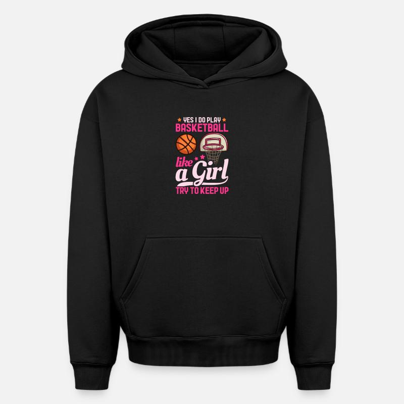 Basket-ball - Sweat à capuche unisexe oversize épais SPREAD - noir
