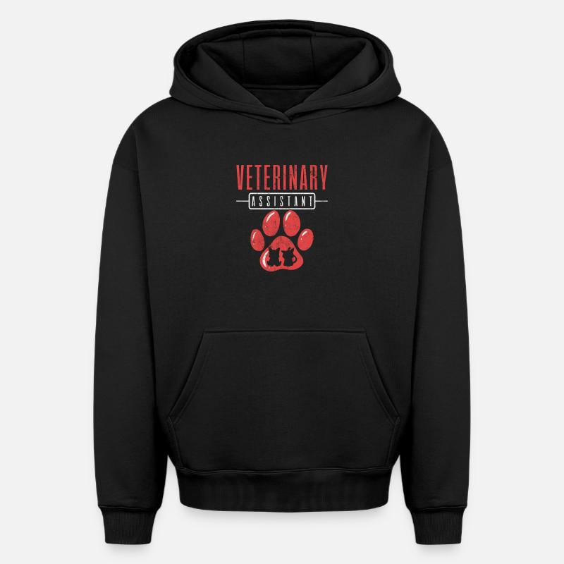 Assistant vétérinaire Vet Tech - Sweat à capuche unisexe oversize épais SPREAD - noir