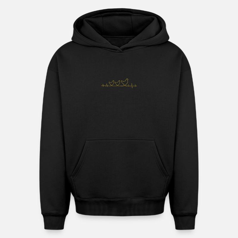 Hahn - Sweat à capuche unisexe oversize épais SPREAD - noir