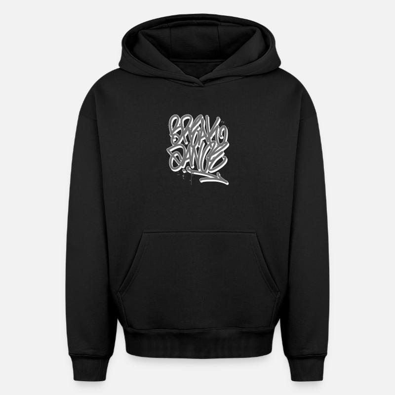 Breakdance Graffiti - Sweat à capuche unisexe oversize épais SPREAD - noir