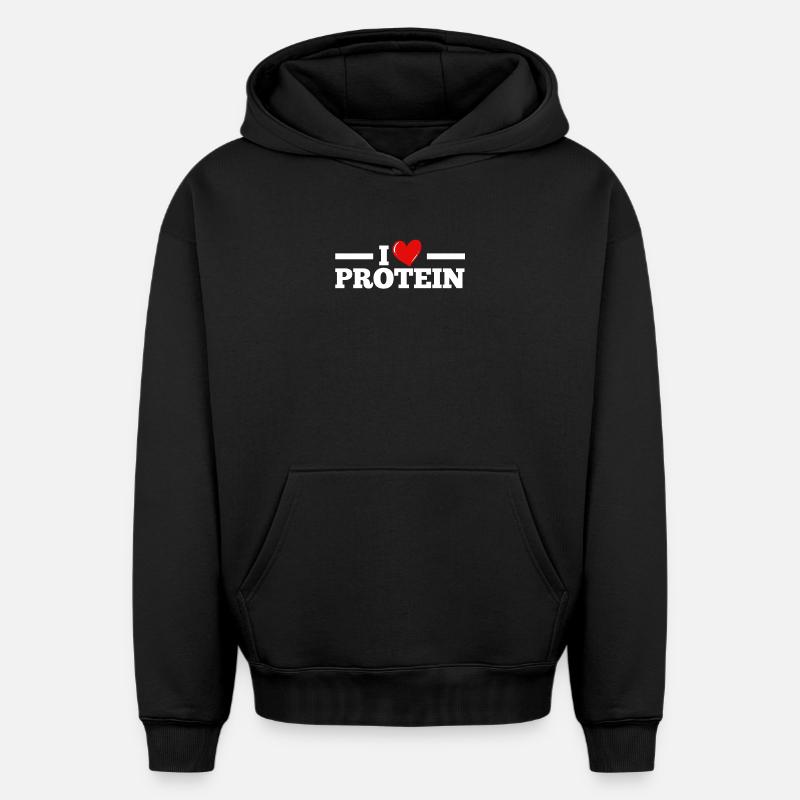 protéine - Sweat à capuche unisexe oversize épais SPREAD - noir