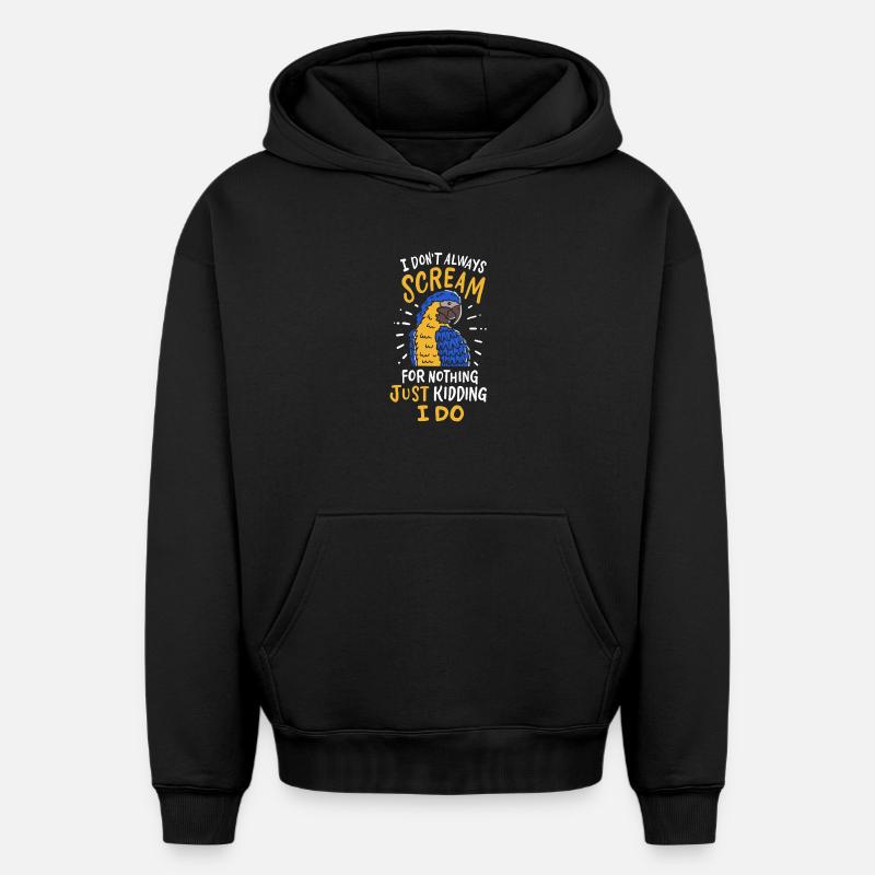 Perroquet Cockatiel Perruche Perruche - Sweat à capuche unisexe oversize épais SPREAD - noir