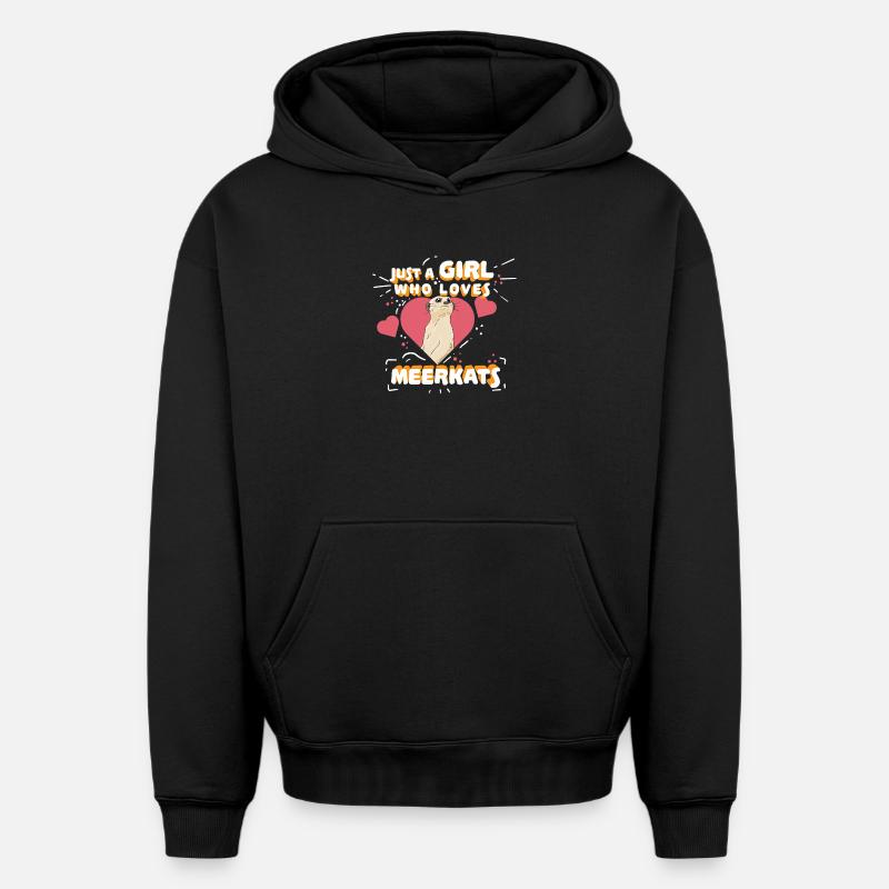 Suricate - Sweat à capuche unisexe oversize épais SPREAD - noir
