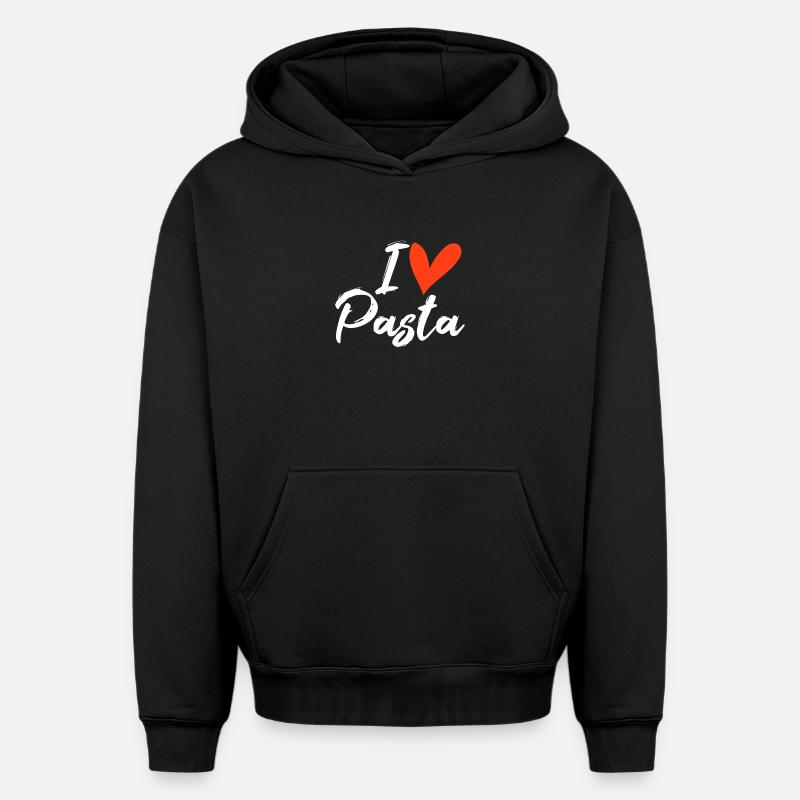 Pasta - Sweat à capuche unisexe oversize épais SPREAD - noir