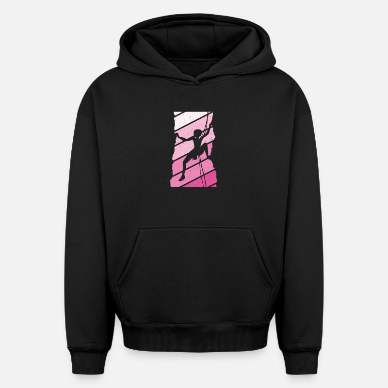 Escalade Grimpeur - Sweat à capuche unisexe oversize épais SPREAD - noir