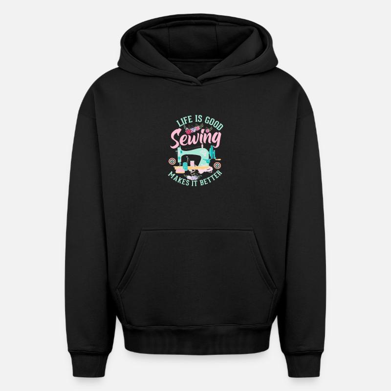 Couture - Sweat à capuche unisexe oversize épais SPREAD - noir