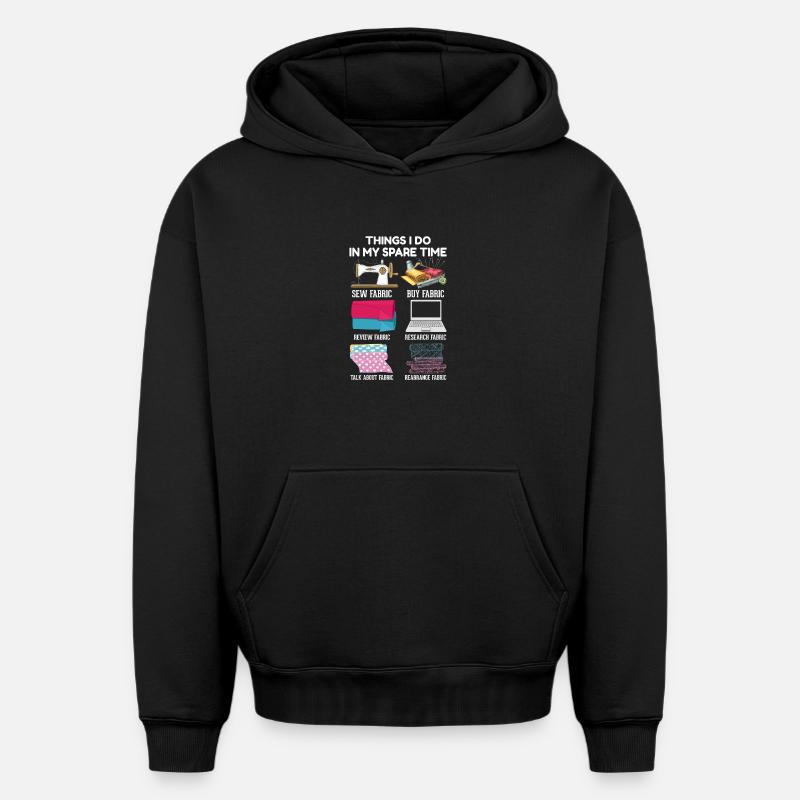 Couture - Sweat à capuche unisexe oversize épais SPREAD - noir