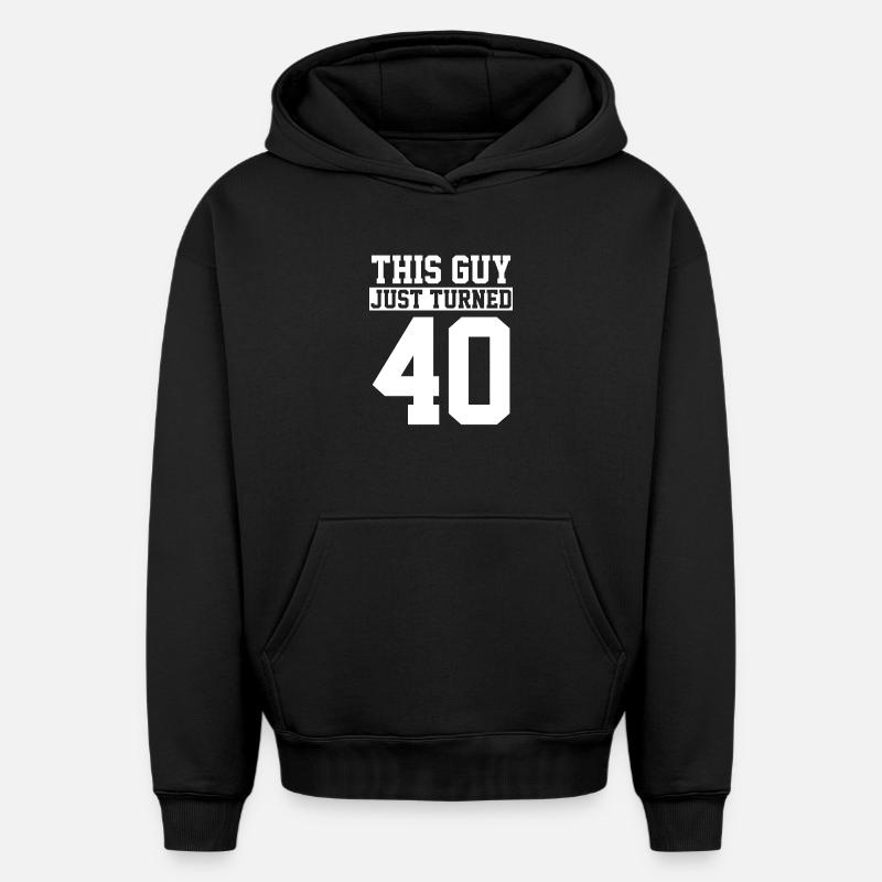 40e anniversaire Quarante ans - Sweat à capuche unisexe oversize épais SPREAD - noir