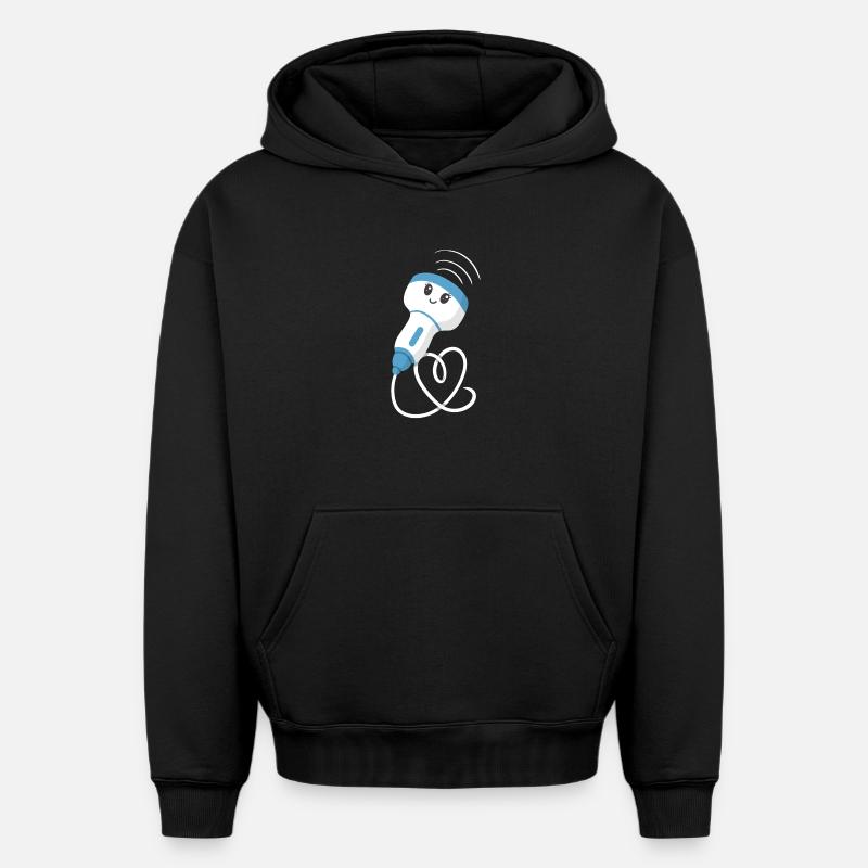 Technicien en échographie sonographique - Sweat à capuche unisexe oversize épais SPREAD - noir