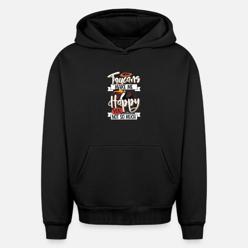 Tukan - Sweat à capuche unisexe oversize épais SPREAD - noir