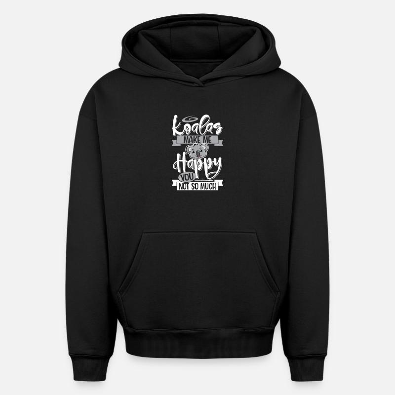 Koala - Sweat à capuche unisexe oversize épais SPREAD - noir