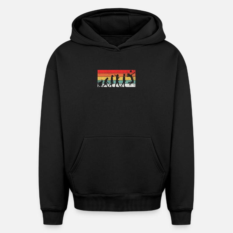 Volleyball Evolution - Oversized Heavyweight Unisex Hoodie - Schwarz
