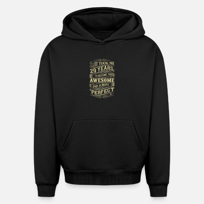 29 ans - Sweat à capuche unisexe oversize épais SPREAD - noir