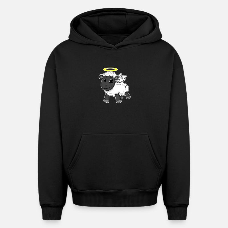 Ange mouton - Sweat à capuche unisexe oversize épais SPREAD - noir