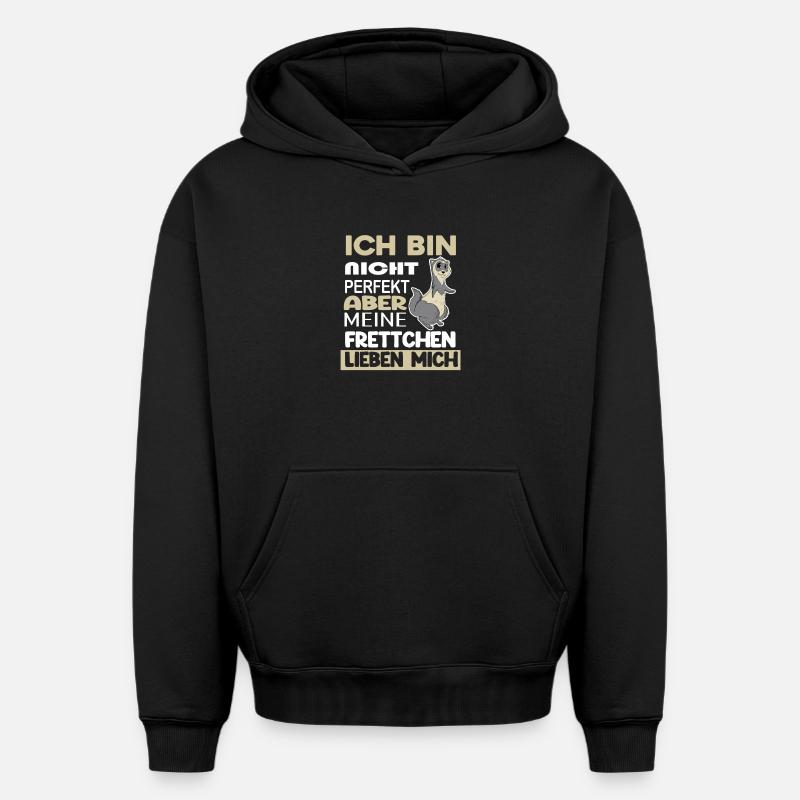 Frettchen - Oversized Heavyweight Unisex Hoodie - Schwarz