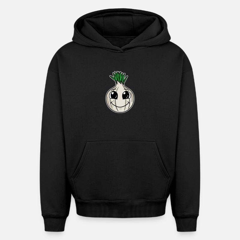 Oignon - Sweat à capuche unisexe oversize épais SPREAD - noir