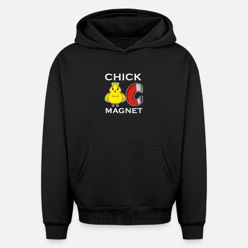 Aimant de poussin - Sweat à capuche unisexe oversize épais SPREAD - noir