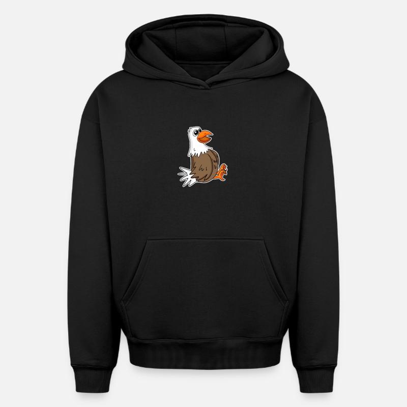 Aigle - Sweat à capuche unisexe oversize épais SPREAD - noir