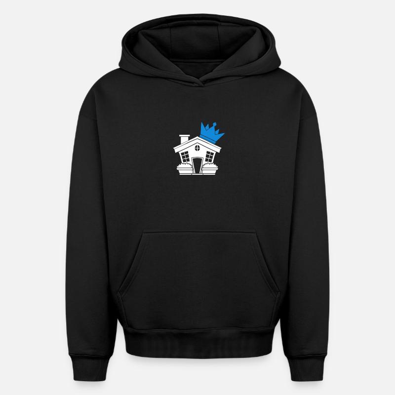 Toit de la maison - Sweat à capuche unisexe oversize épais SPREAD - noir