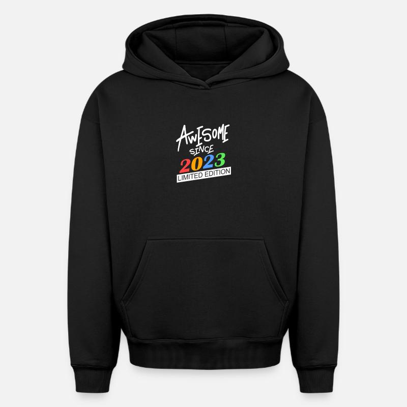 2023 - Sweat à capuche unisexe oversize épais SPREAD - noir