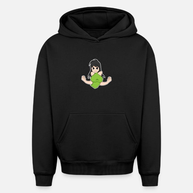 Anime - Sweat à capuche unisexe oversize épais SPREAD - noir