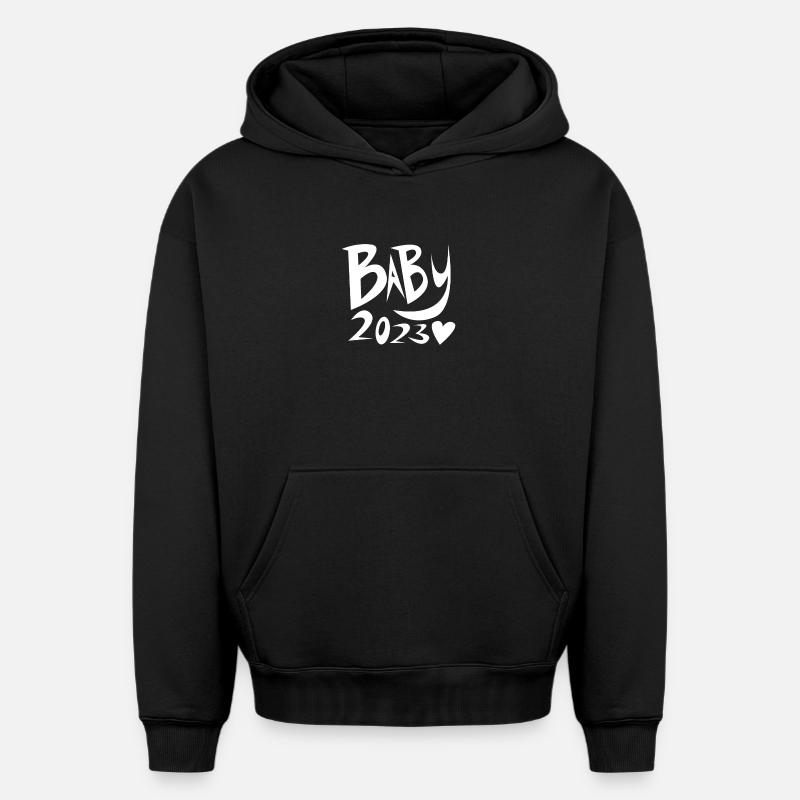 Bébé 2023 - Naissance enceinte - Sweat à capuche unisexe oversize épais SPREAD - noir