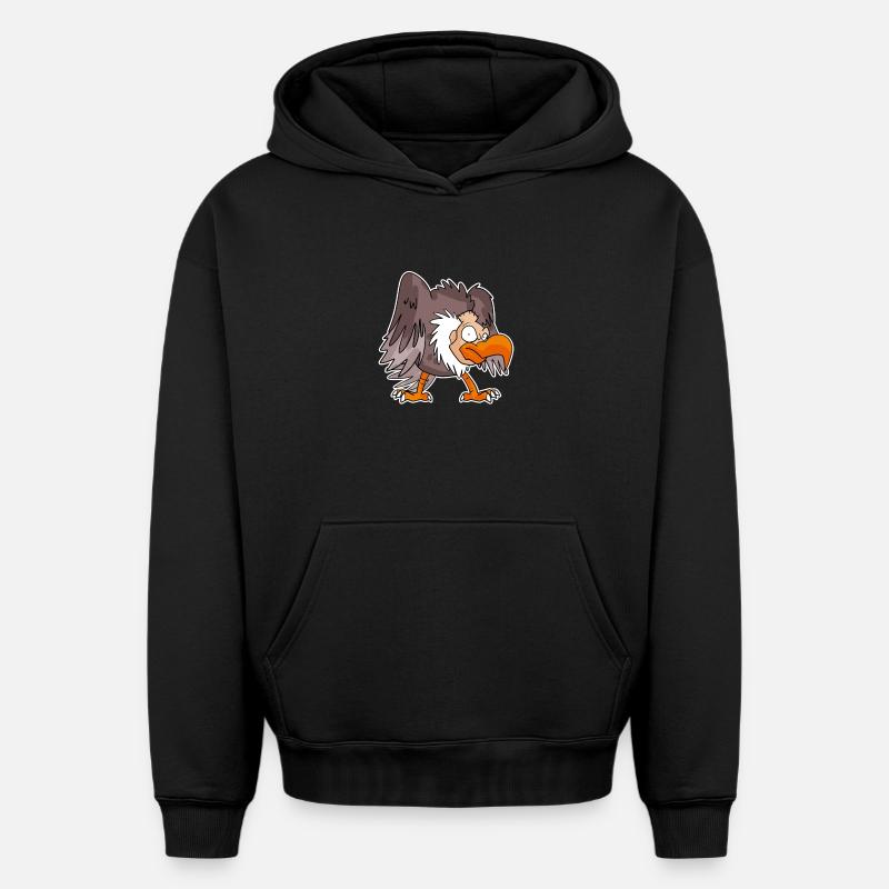 Vautour - Sweat à capuche unisexe oversize épais SPREAD - noir