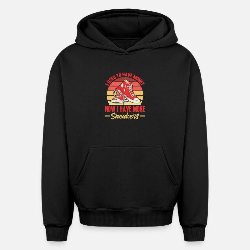 Collectionneur Sneakerhead - Sweat à capuche unisexe oversize épais SPREAD - noir