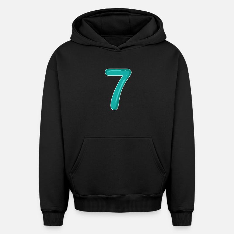 7 - Sept - Sweat à capuche unisexe oversize épais SPREAD - noir