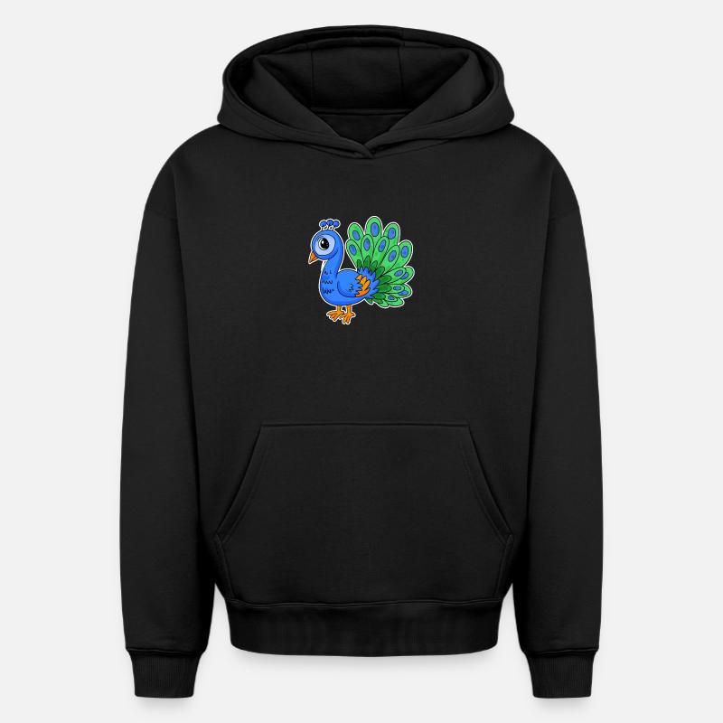 Paon - Sweat à capuche unisexe oversize épais SPREAD - noir