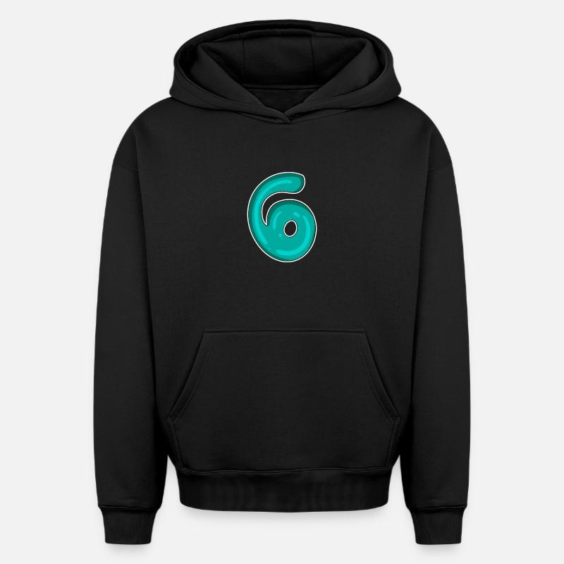Numéro 6 Numéro - Sweat à capuche unisexe oversize épais SPREAD - noir