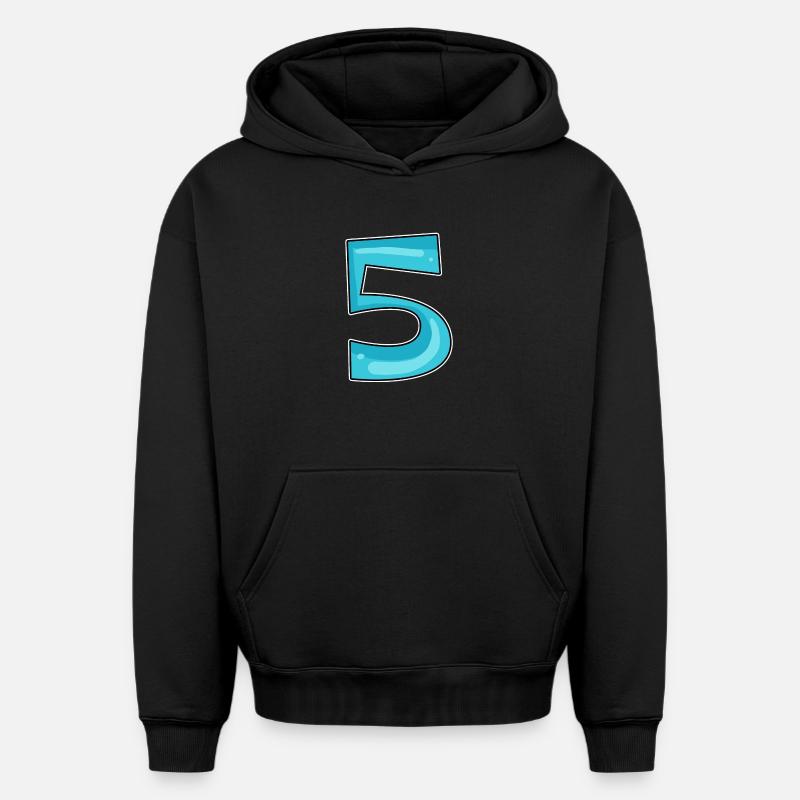 Numéro 5 Numéro - Sweat à capuche unisexe oversize épais SPREAD - noir