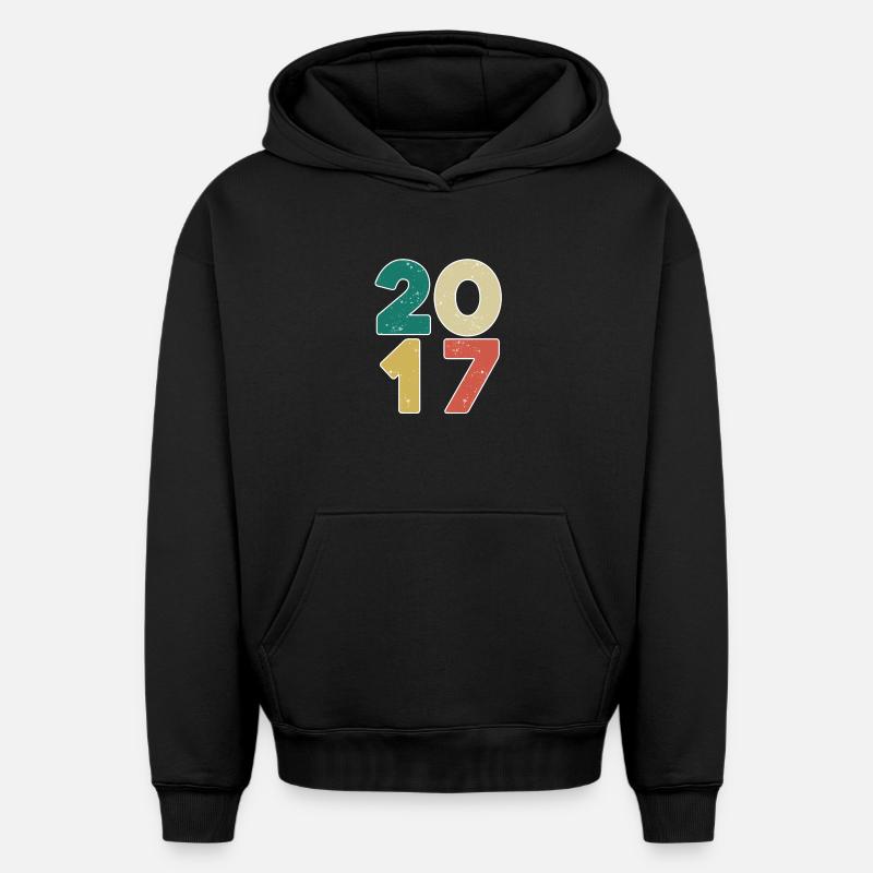 2017 - Année 2017 - Année 2017 - Sweat à capuche unisexe oversize épais SPREAD - noir