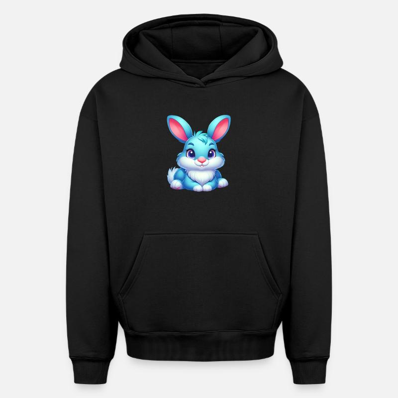 Lapin - Sweat à capuche unisexe oversize épais SPREAD - noir