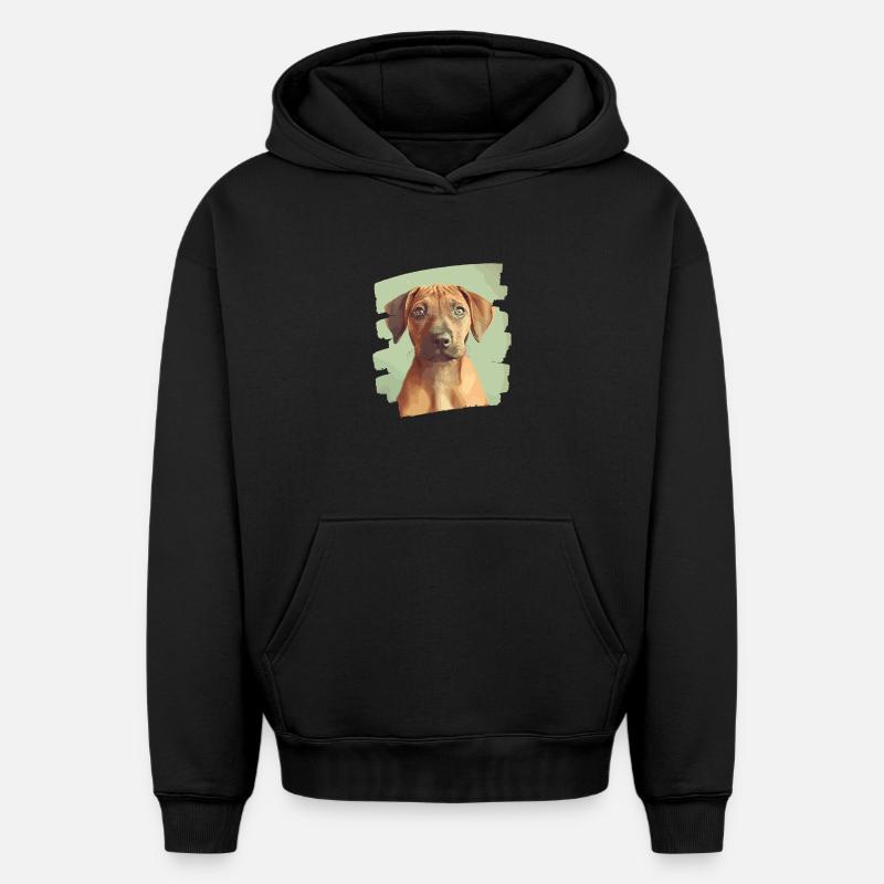 Rhodésian Ridgeback - Sweat à capuche unisexe oversize épais SPREAD - noir