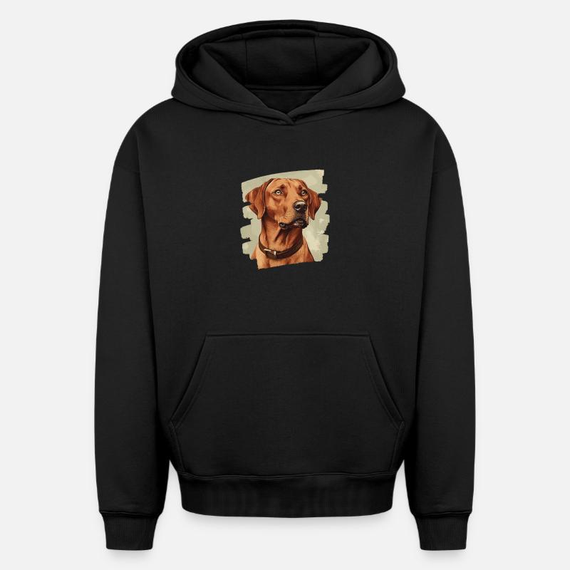 Rhodésian Ridgeback - Sweat à capuche unisexe oversize épais SPREAD - noir