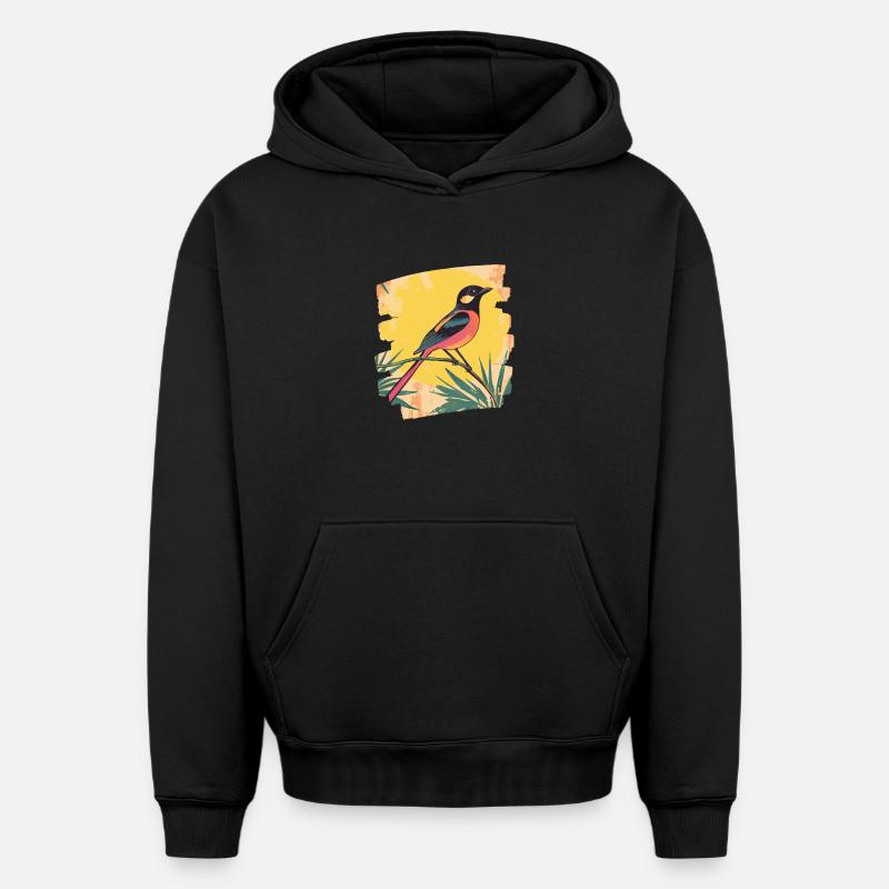 Canari - Sweat à capuche unisexe oversize épais SPREAD - noir